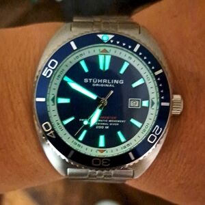 Stuhrling Original Blue and Silver Men's Dive automatic Watch